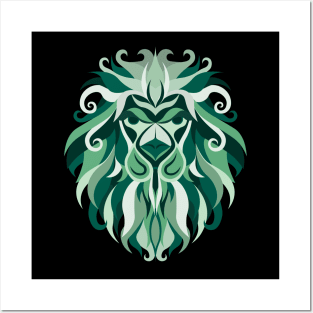 Leo Zodiac Sign - Green Posters and Art